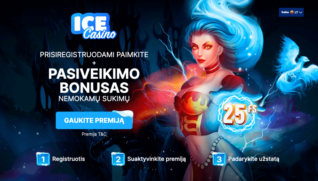 ICE Casino pinigų premija be indėlio
